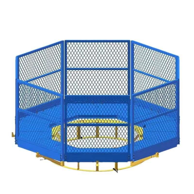 高架桥梁施工墩柱防护平台 圆柱墩组装式安全梯笼 墩柱施工平台