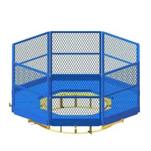 高架桥梁施工墩柱防护平台 圆柱墩组装式安全梯笼 墩柱施工平台