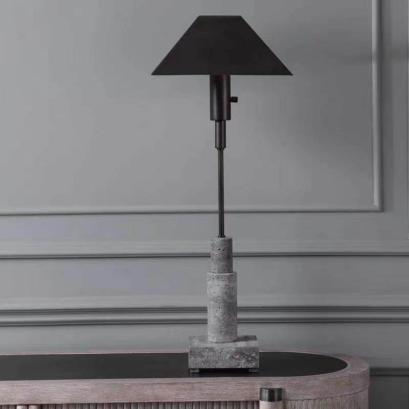 后现代法式复古客厅布艺落地灯轻奢大理石卧室书房餐桌装饰台灯