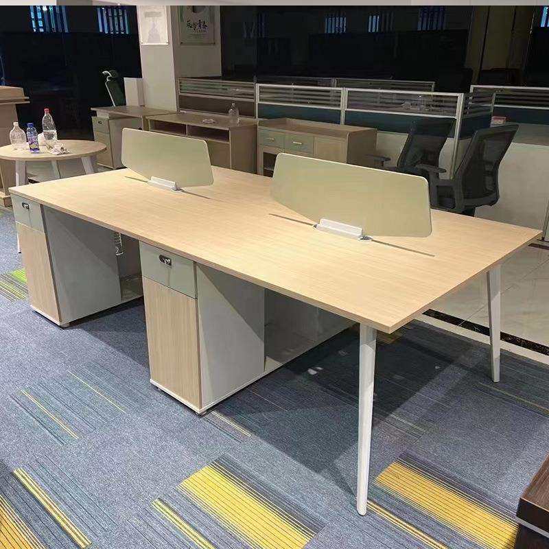 职员公桌员工办室家具四办六人工0321位卡椅座现代公简约电脑桌组