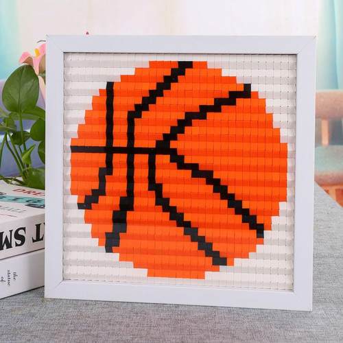 diy正方形积木相框DIY亲子装饰画