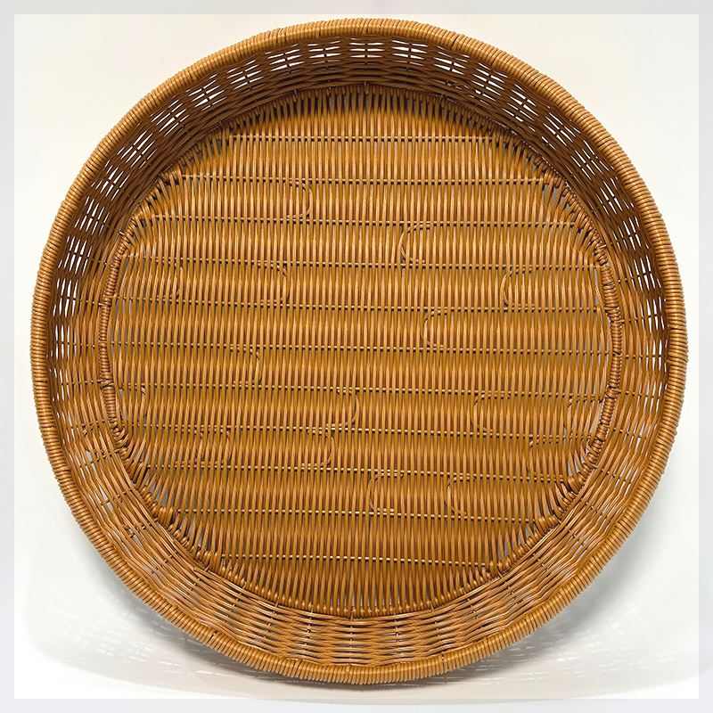 纯手工藤编簸箕仿藤圆形晾晒筐收纳筐家用干果晾晒篮超大号馒头筐