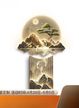 九鱼入户玄关装中饰画轻图RBH10680奢客门厅走廊尽头挂画式正对墙