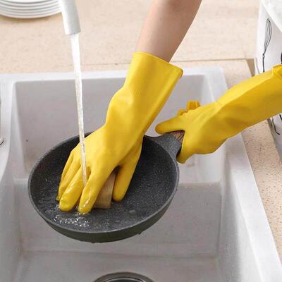 Kitchen Cleaning Dishwashing Household Gloves, Plastic Latex