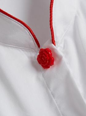 正品原厂品衫质中国中信行女士行服短衫袖衬工作服红色立领衬银工