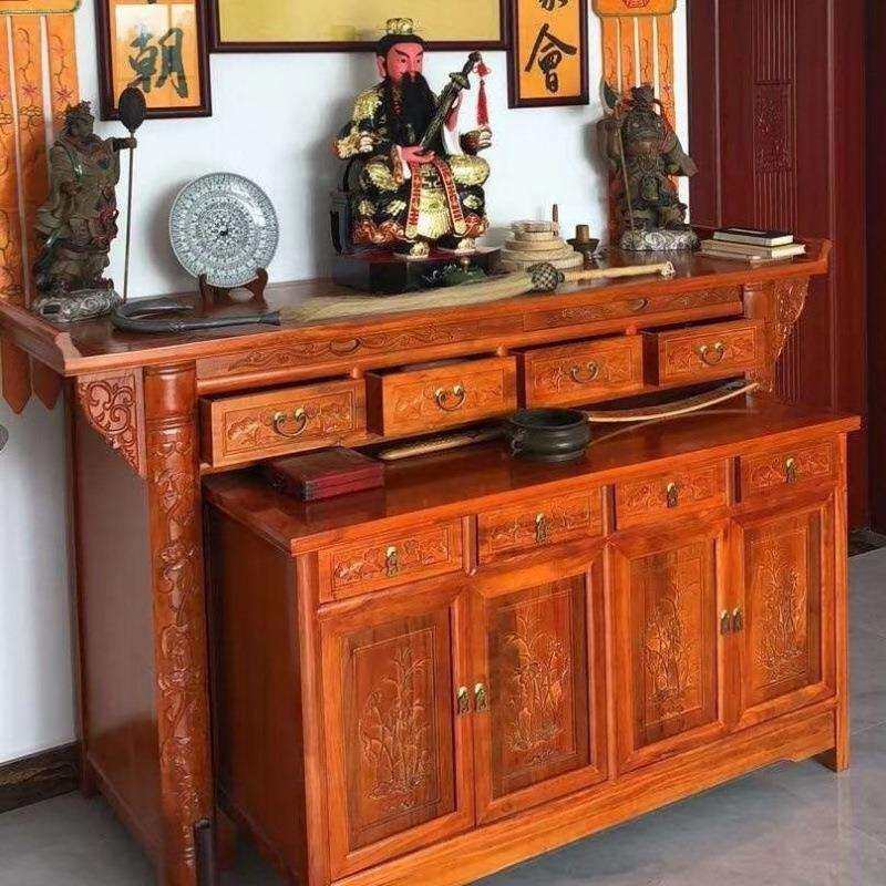 实木家用供桌佛台香案新中式供台条案经济型堂屋贡桌现代简约榆木