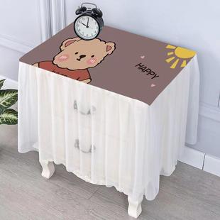 防水万能蕾丝盖巾盖布床头柜改造遮丑卧室床头柜罩通用防尘盖布