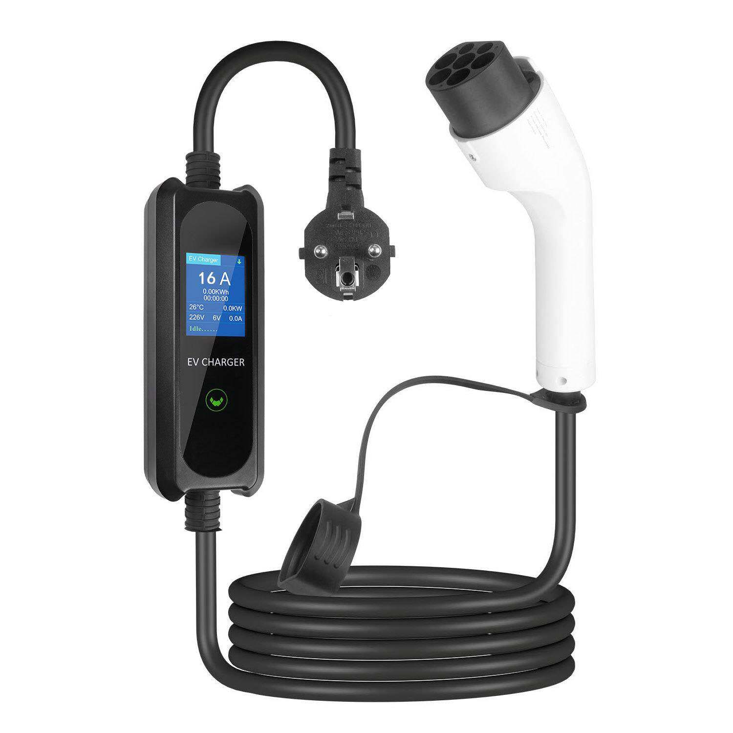 厂家直销新能源汽车国标GBT交流充电枪大屏显示可带蓝牙多档调节