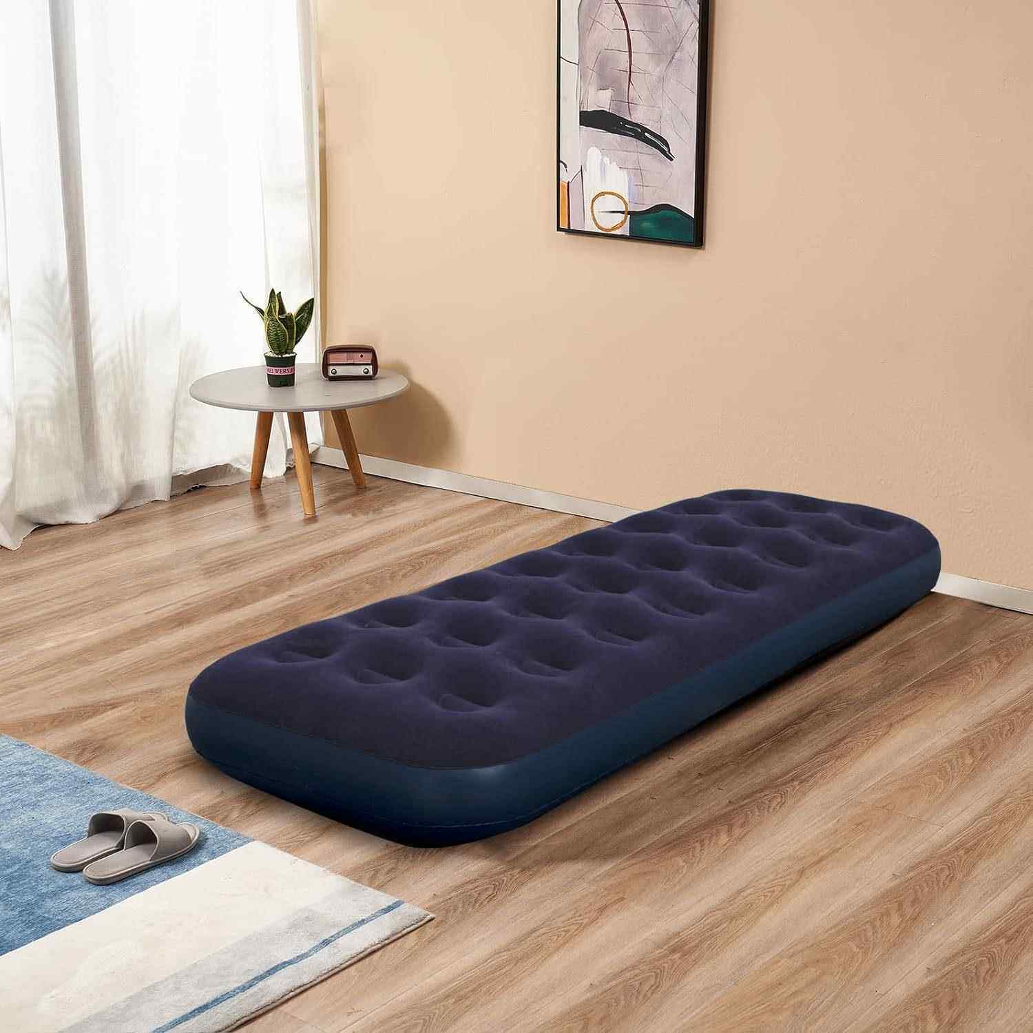 现货植绒户外自动加厚充气床垫车载垫家用露营可折叠便携防水