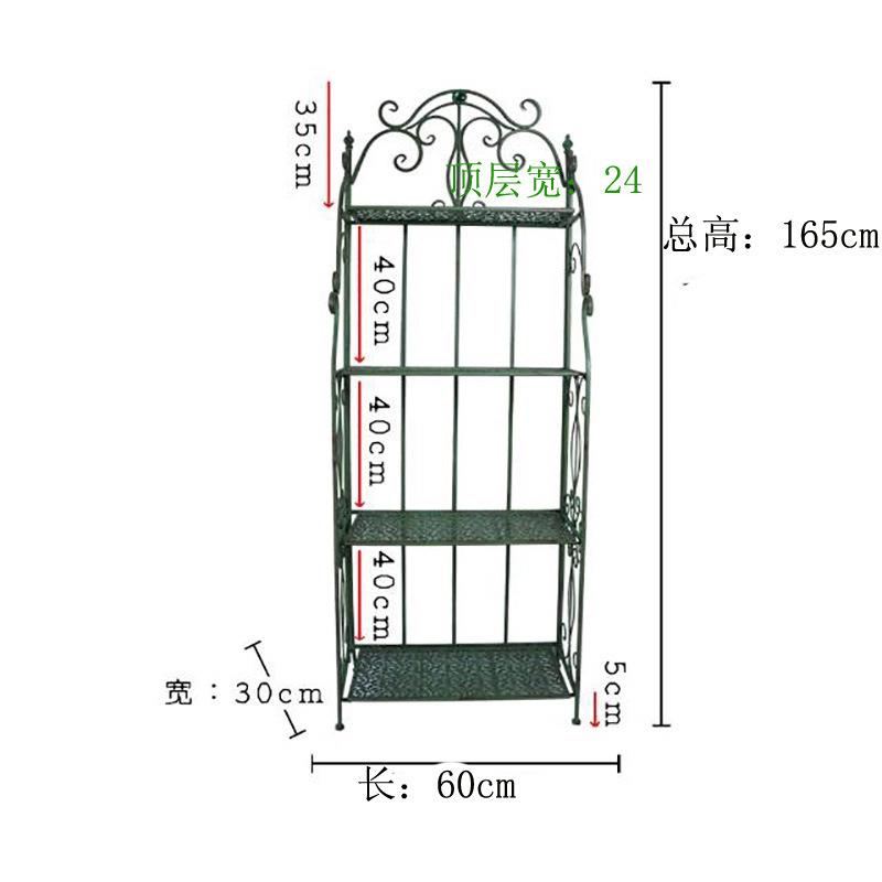 铁艺多肉植物阳台架简约可移动做旧绿色四层花盆架绿植展示架现货