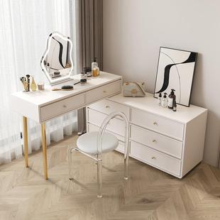 VRJ奶油家风梳台现代简约户型卧室用小化妆桌斗柜妆一体轻奢化妆