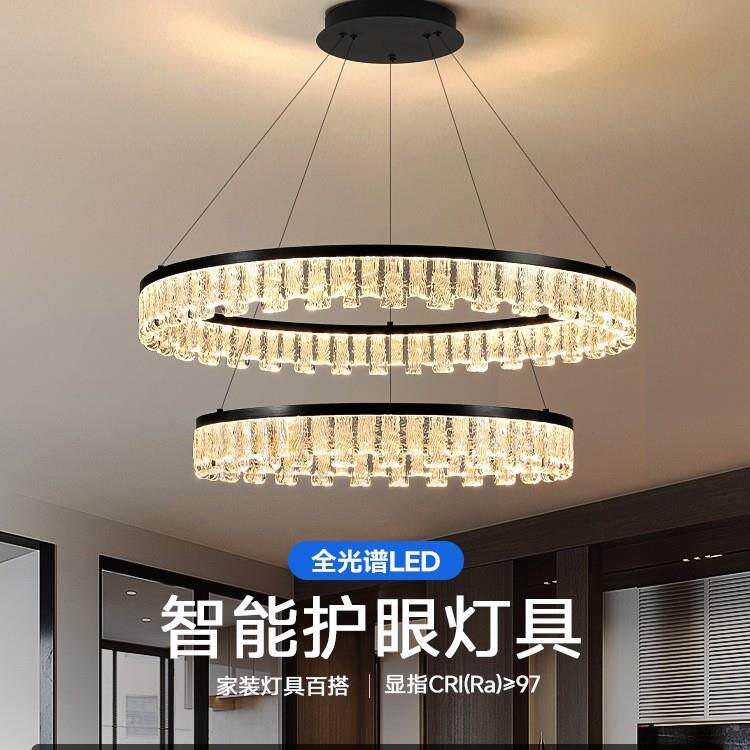 2025新款现代简约轻奢感主灯意式极简环形圈圈灯圆环客厅吊灯