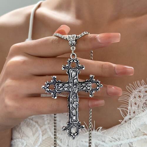 欧美十字架项链 European American exaggerated cross necklace