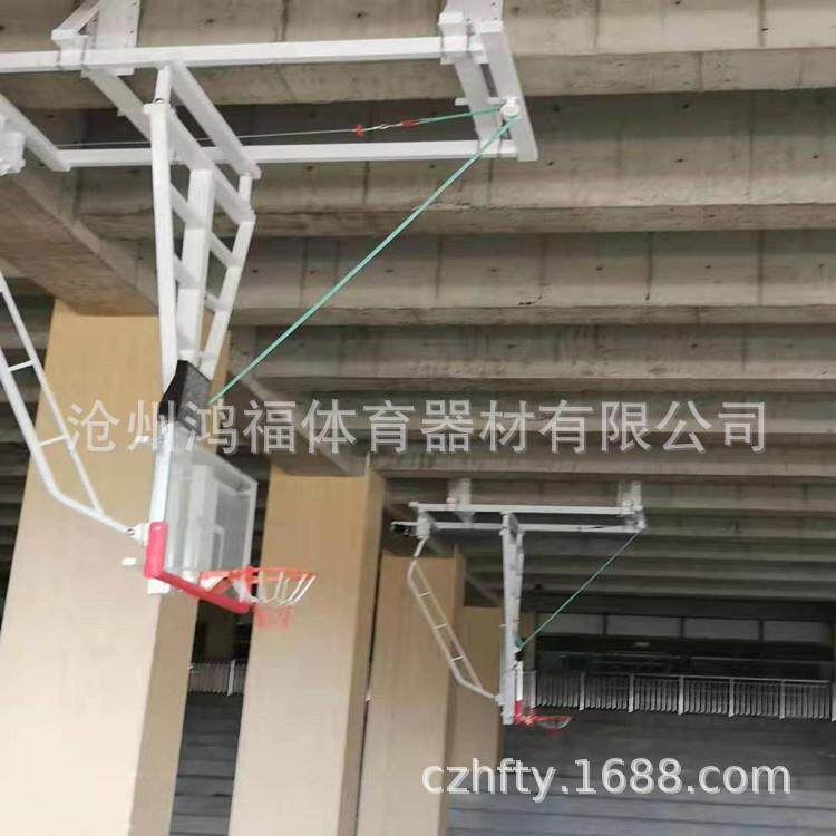包邮包安装电动遥控悬空吊挂式升降折叠凹箱平箱篮球架多功能