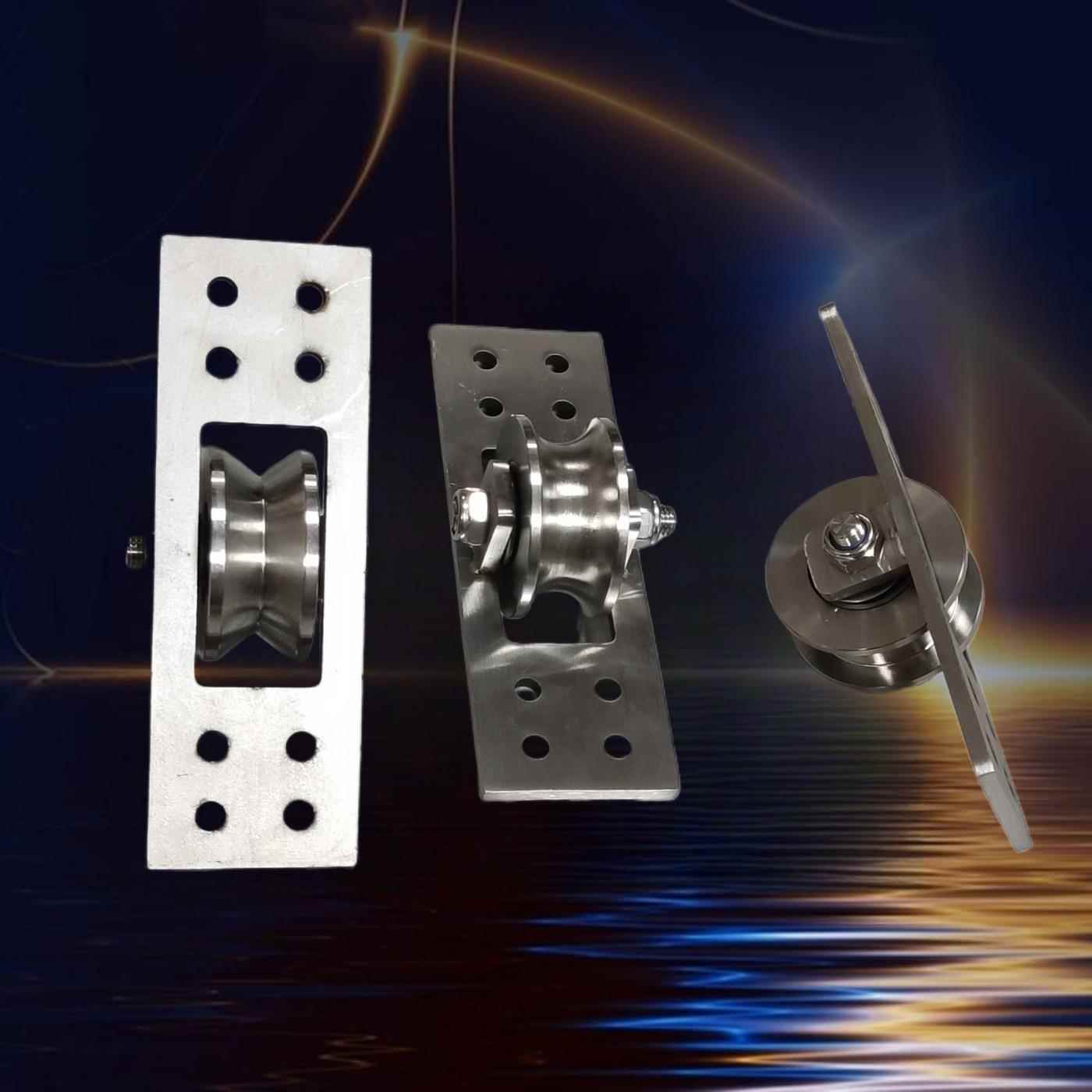 不锈钢重型单双轮隐藏式隐形轴承轨道轮平移门滑轮别墅庭院门下轮