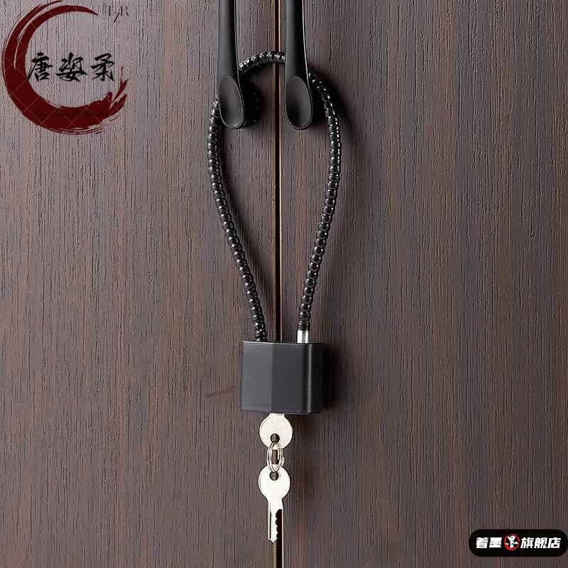 链条锁小链子锁小型链条锁钢丝挂锁电动车筐篮柜子门钥匙小