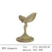 跳舞桌面客厅书房摆件玄关现代大堂创意天使少女雕塑装 饰摆件简约