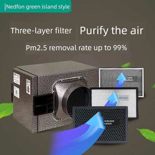 绿岛风新风系统室内空气净化箱Pm2.5初级高效活性炭预除尘过滤箱
