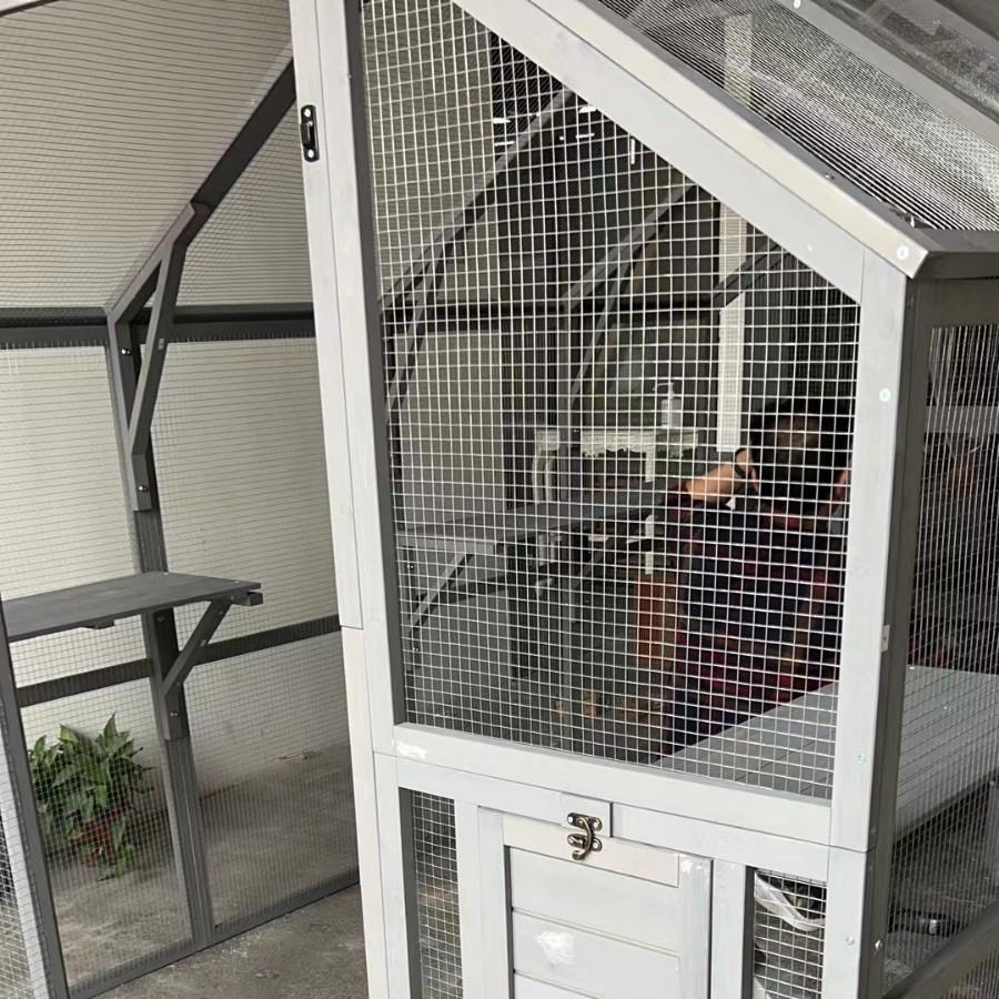 厂家直销多尺寸款时猫笼木质户外木制大型宠物笼跨境电商出口