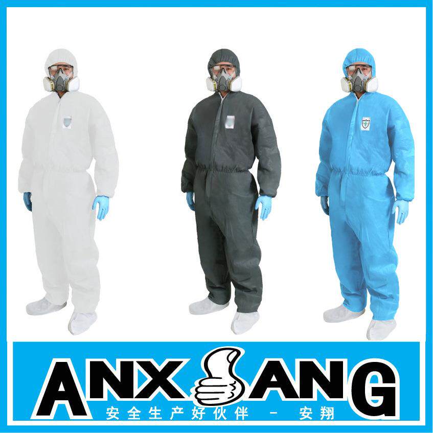 一次性无纺布工作服养殖场防护服防尘防灰60g防静电大褂连体无尘