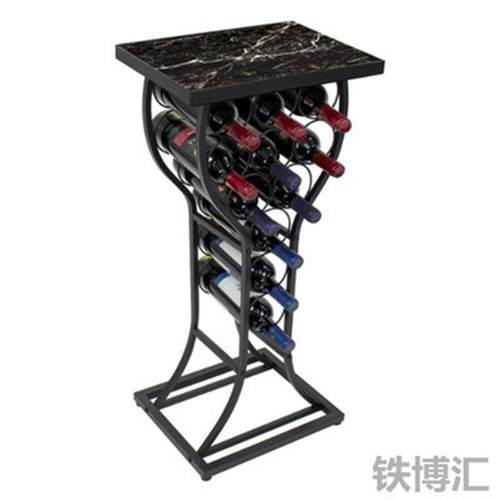铁艺红酒架餐厅落地酒柜现代简约客厅葡萄酒展示架置物大理石酒架