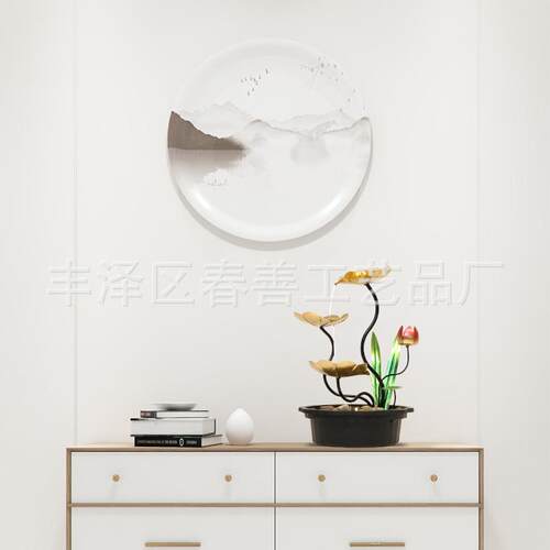 客厅招财流水摆件喷泉循环水室内办公室桌面简约流水摆件装饰品