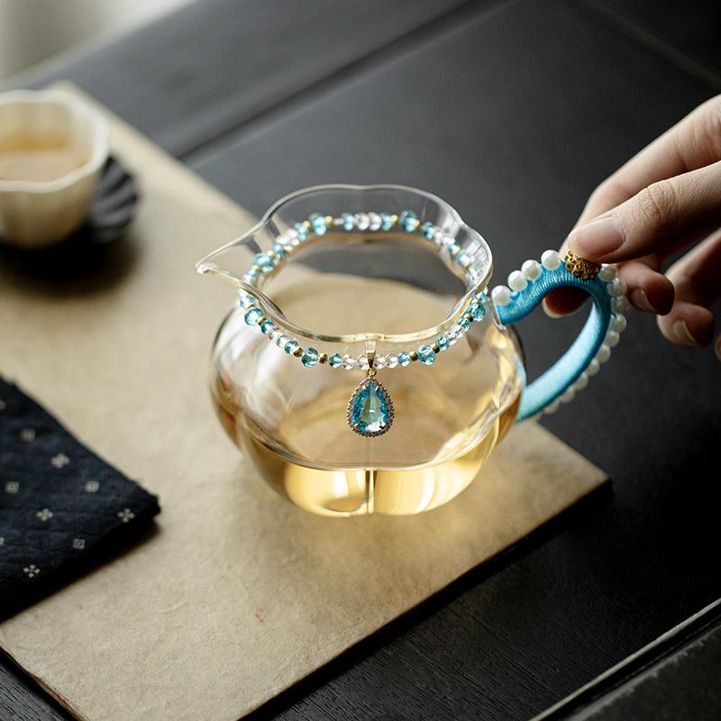 宜室茶话玻璃公道杯家用女士专用茶具公杯高级耐热透明茶海分茶器