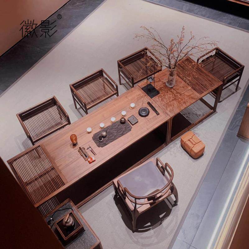 徽影新中式实木茶桌椅组合宋代美学北美黑胡桃木白蜡木宋式泡茶台,住宅家具,家用茶台/茶桌,淘宝优惠券,粉丝福利购,淘宝优惠卷