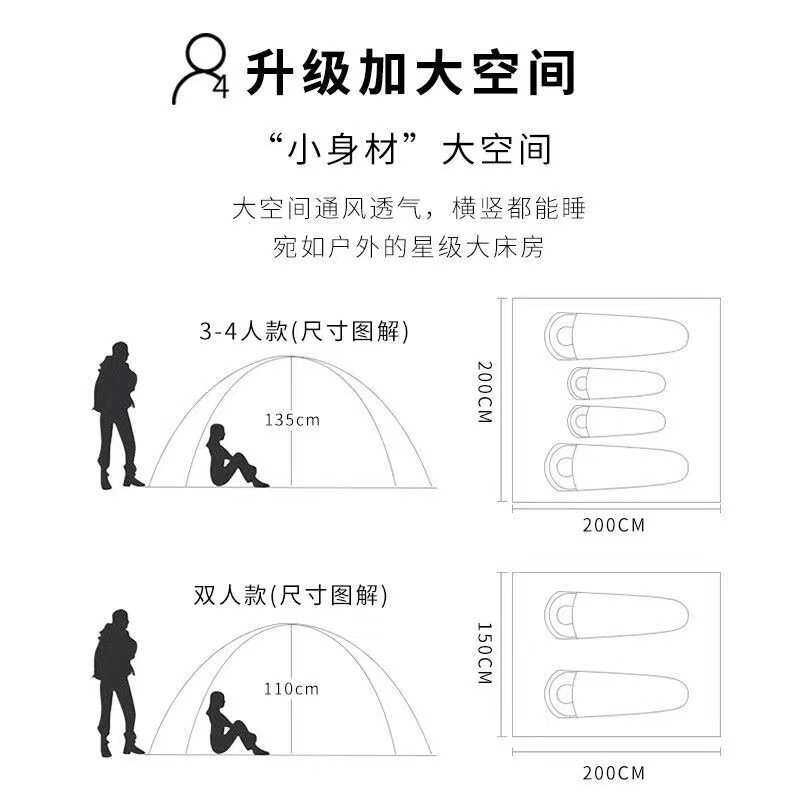 森林蜂帐篷户外全自动3-4双人2单人家用防晒防虫室内小房子成人帐