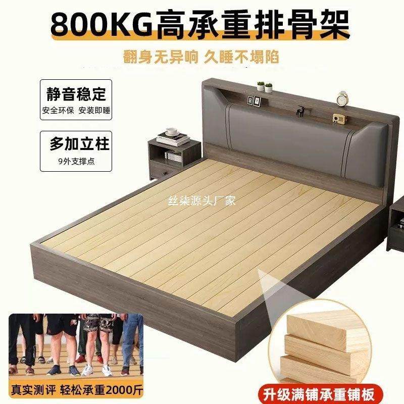 实木HCC床软包家用卧室人1.8米双床箱体大床1.5m出租屋用单人床12