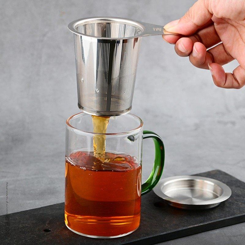 加厚耐热茶杯个人专用茶水分离杯办公室茶具男女水杯玻璃泡茶杯子