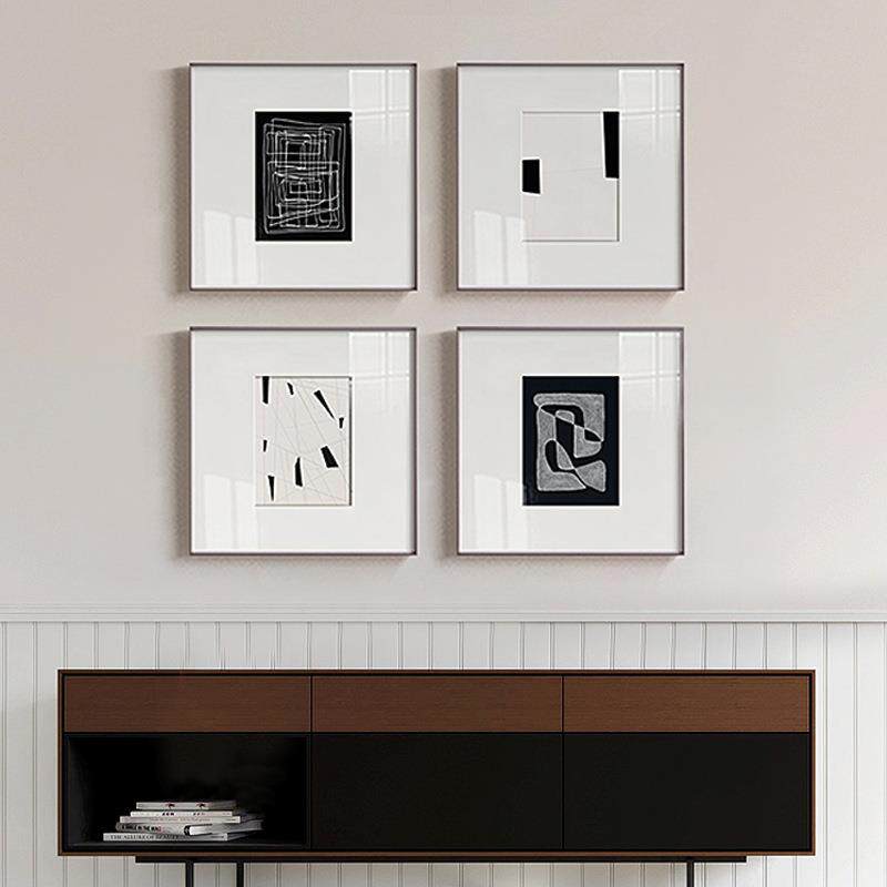 黯然 现代简约客厅装饰画黑白灰抽象艺术挂画卧室办公室商业墙画