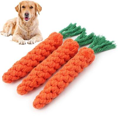 1PC Dog Toy Carrot Knot Rope Ball Cotton Rope Dumbbell Puppy
