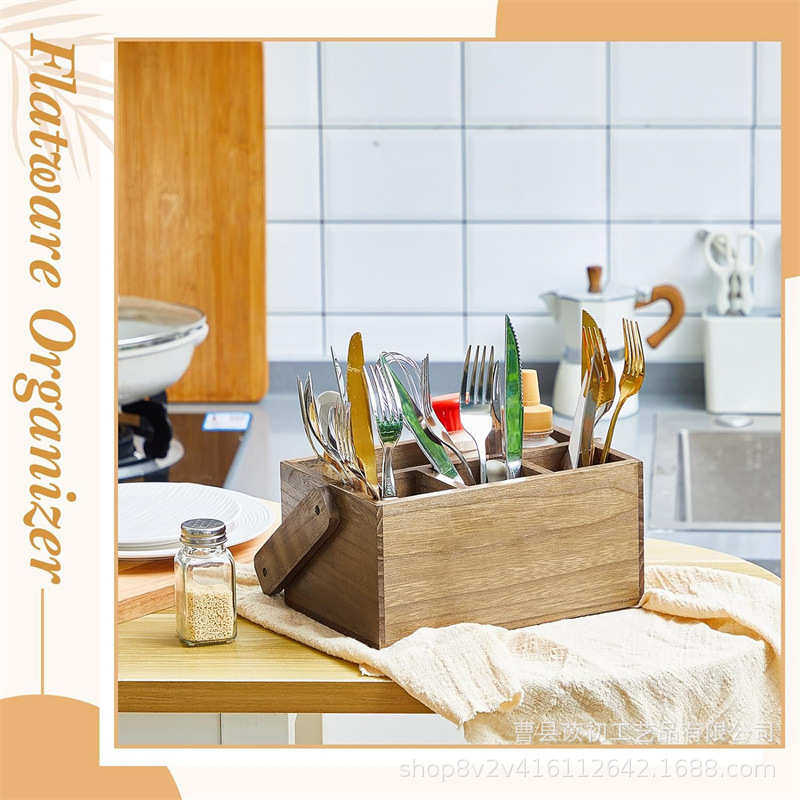 木质餐具收纳盒家用厨房刀叉分类盒酒店餐厅手提木盒创意储物盒,居家布艺,收纳盒,淘宝优惠券,粉丝福利购,淘宝优惠卷