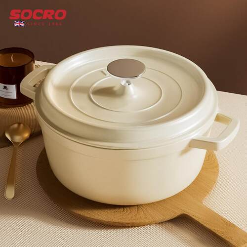 socro珐琅锅家用陶瓷炖锅煲汤锅砂锅炖盅带盖不粘锅电磁炉焖煮锅