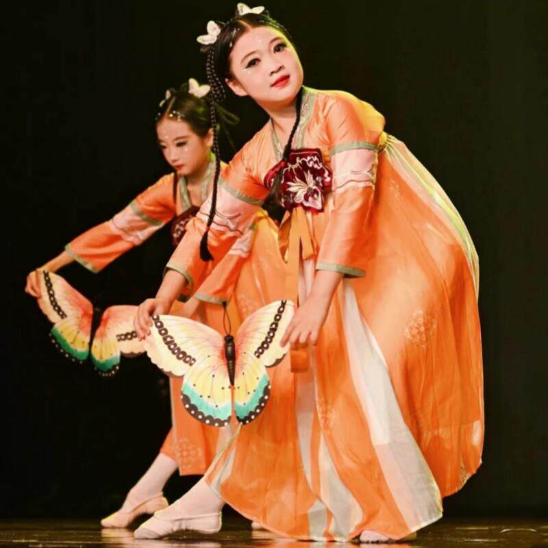 醉春风戏蝶儿童演出服蝴蝶道具中国风古典舞蝶舞飞扬舞蹈表演服饰
