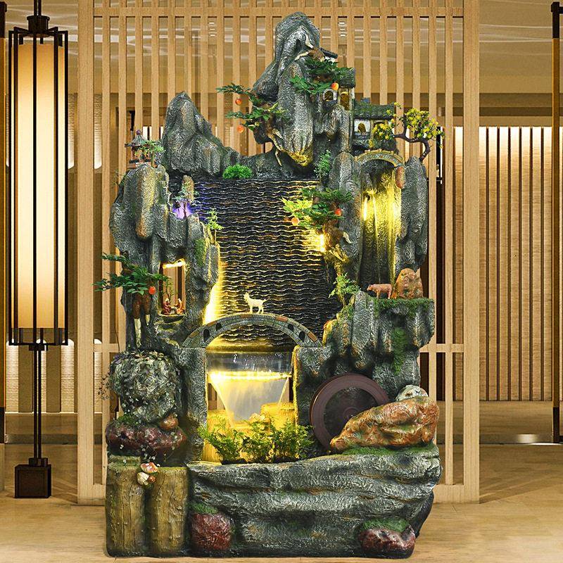 假山流水喷泉风水轮鱼池缸景观客厅玄关阳台花园庭院落地摆件