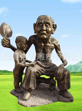 发货户外大型寓言故事凿壁借光铸铜校园人物雕塑景观小品摆件