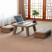 日式 网红禅意实木麻绳榻榻米茶几飘窗桌子收纳小方桌炕桌阳台茶桌