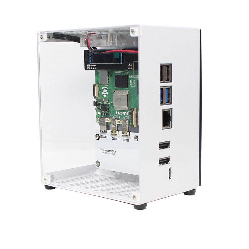 树莓派5 海景房机箱散热风扇 Raspberry Pi 5 主机铝合金散热外壳