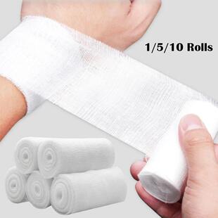 1/5/10 Rolls Absorbent Gauze Cotton Bandage Roll Wound Hemos