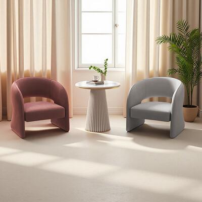 酒餐厅客厅待简洽谈桌椅组合创FCM意现代接约设计师休闲单人沙发