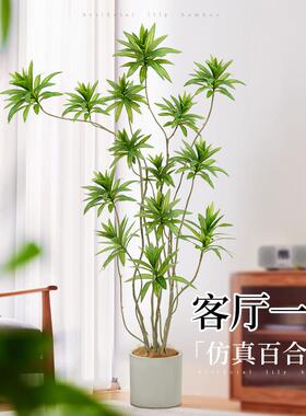 百合竹仿真绿色植物盆栽高级感客厅高端轻奢大型仿生落地装饰摆饰