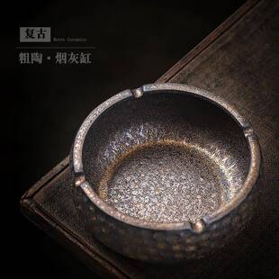 复古烟灰缸陶瓷大号KTV酒吧客厅家用桌面创意仿古烟缸灰厂家