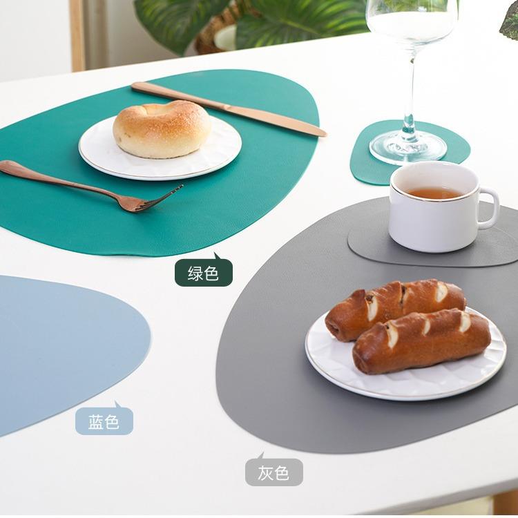 新款直销亚马逊热销椭圆皮纹硅胶餐垫厨房餐厅隔热垫36*44爆款桌