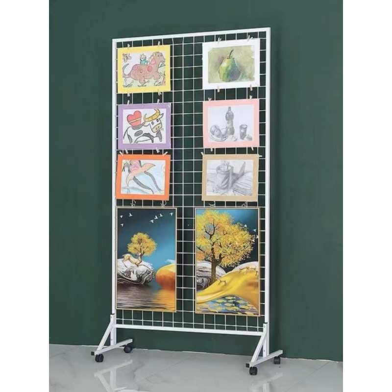 多功能落地式网格网架幼儿园作品画展画室展会饰品置物架展示架厂