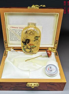 内画鼻烟壶木盒礼品装送鼻烟粉1克礼品