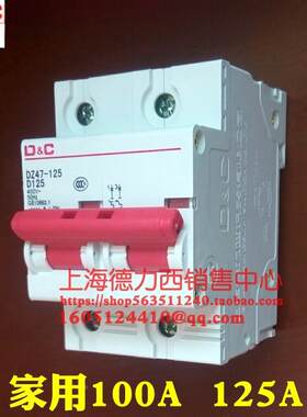 家用100A空气开 关2P空开 125A安220V两相大功率电闸刀断路器大电
