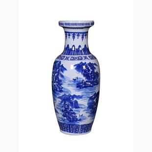 富贵插花落地高客厅陶广竹60cm特大号陶瓷摆件装饰花瓶粗口