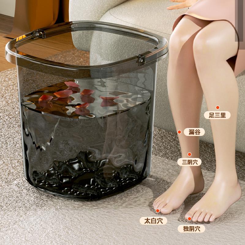 泡脚桶高深桶洗脚盆过膝小腿保温塑料按摩加高厚家用养生桶足浴桶